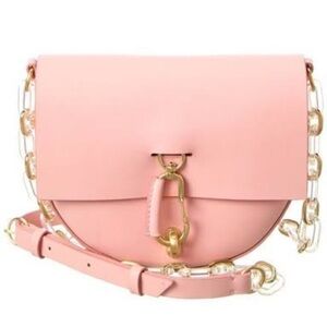 Zac Posen | NWOT Belay Mini Saddle Bag Pink Leather Crossbody Carabiner Purse